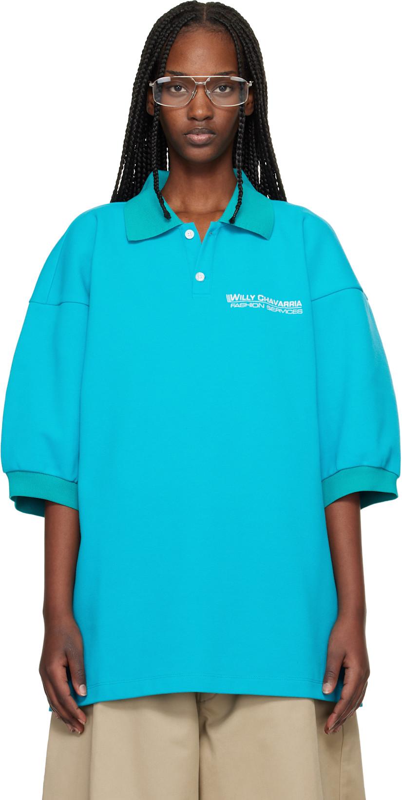 Blue Football Polo by WILLY CHAVARRIA