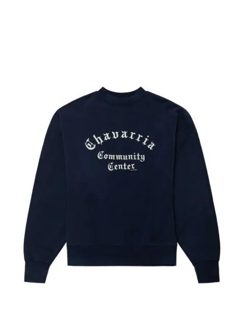 Chavarria Community Center graphic crew-neck sweatshirt by WILLY CHAVARRIA