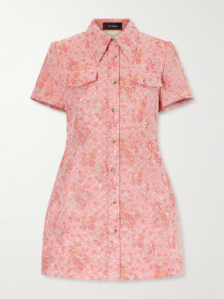 Chavela cotton-blend cloqué mini dress by WILLY CHAVARRIA