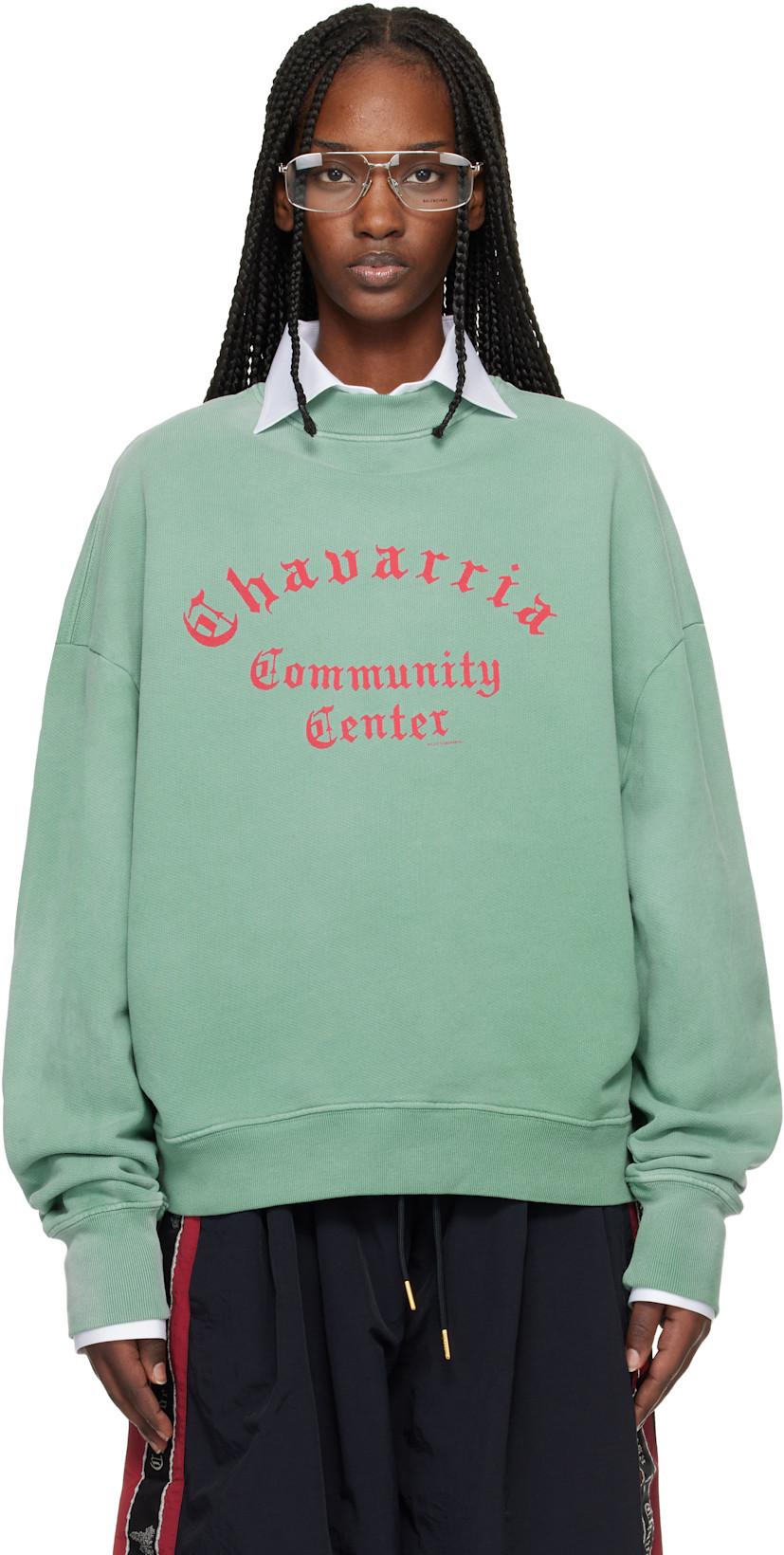 Green 'Chavarria Community Center' Standard Sweatshirt by WILLY CHAVARRIA