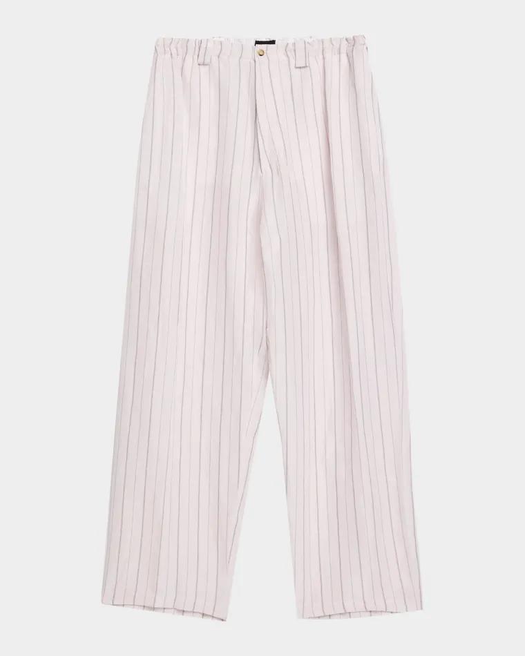 Men's Toluca Striped Oversized Linen-Blend Pants by WILLY CHAVARRIA