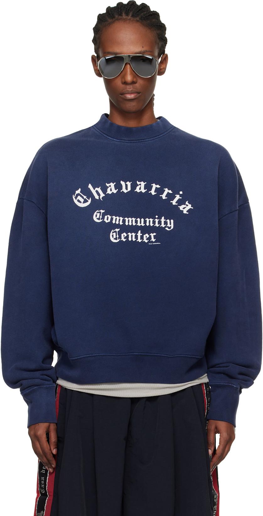 Navy 'Chavarria Community Center' Standard Sweatshirt by WILLY CHAVARRIA