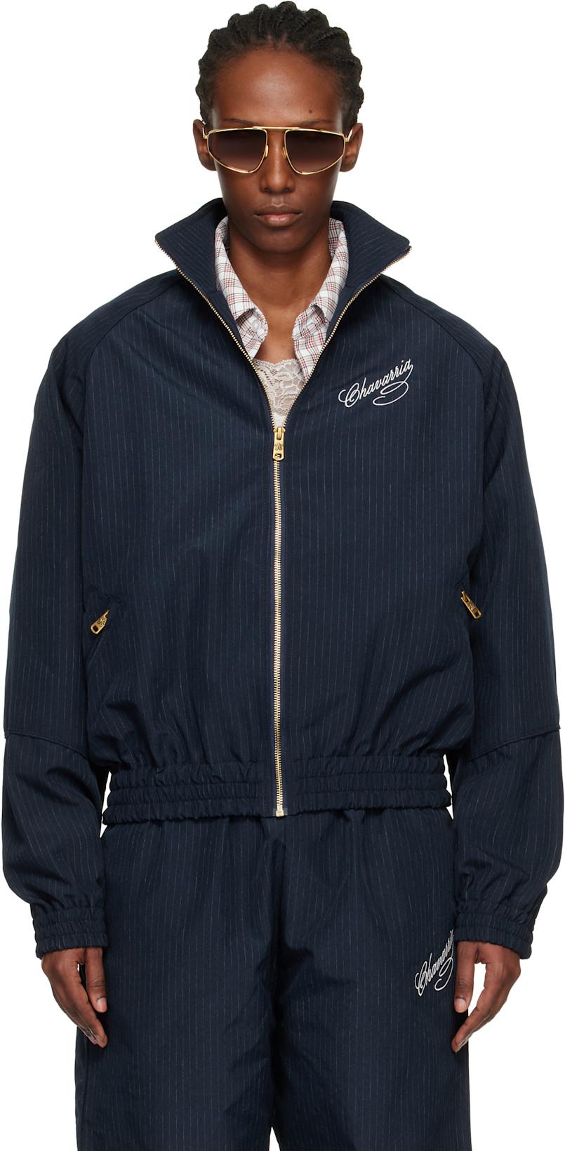 Navy Ruff Rider Track Jacket by WILLY CHAVARRIA