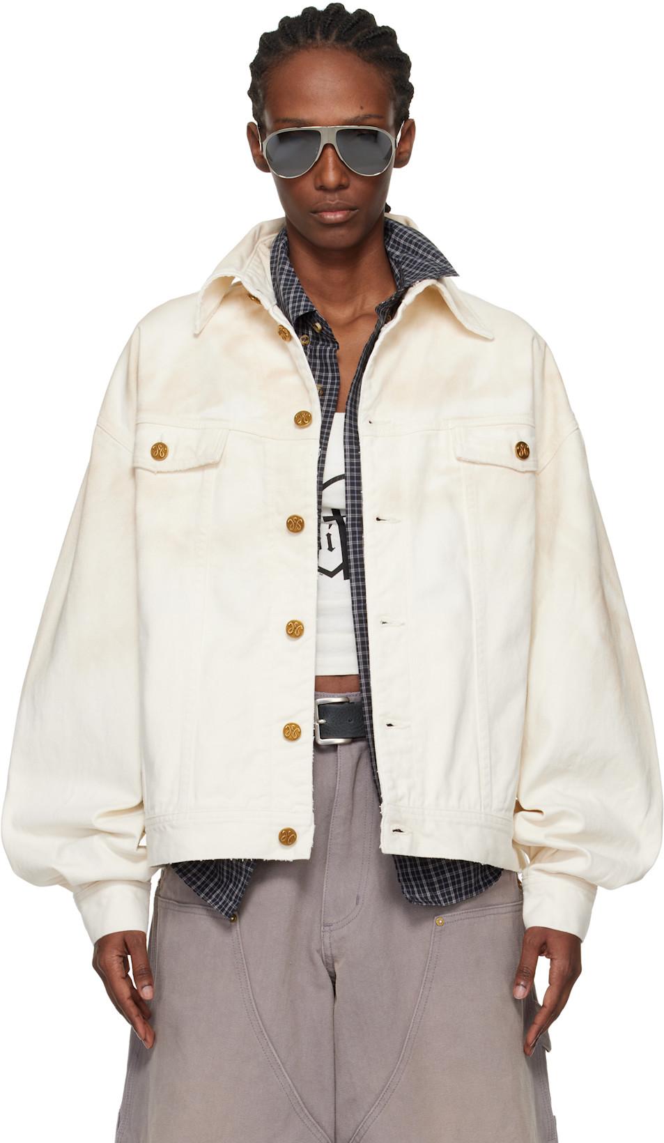 Off-White Chachi Denim Trucker Jacket by WILLY CHAVARRIA