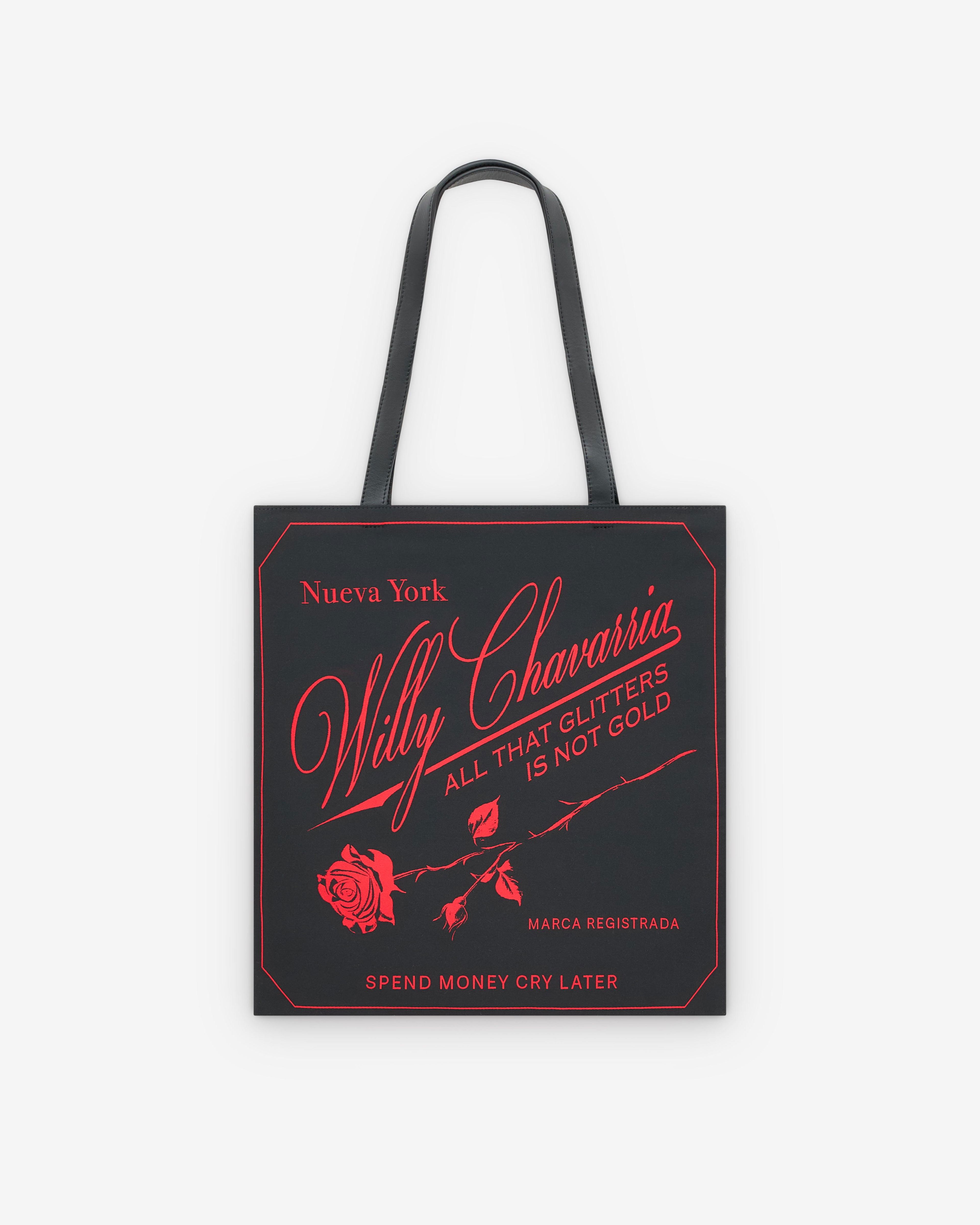 Willy Chavarria -  Casa De Chavarria Tote Bag - (Black/Red) by WILLY CHAVARRIA