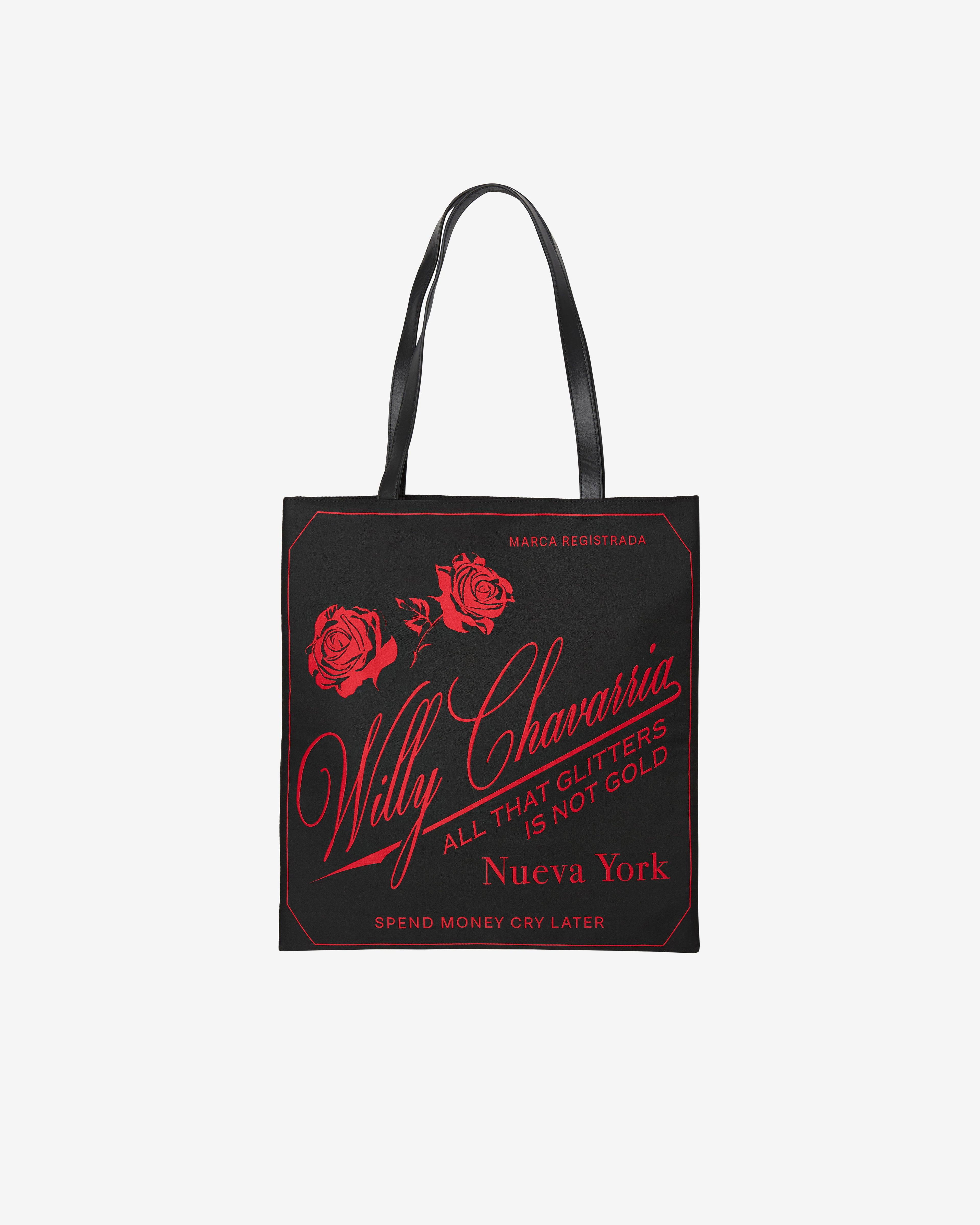 Willy Chavarria - Men's Casa De Chavarria Tote Bag - (Black/Red) by WILLY CHAVARRIA
