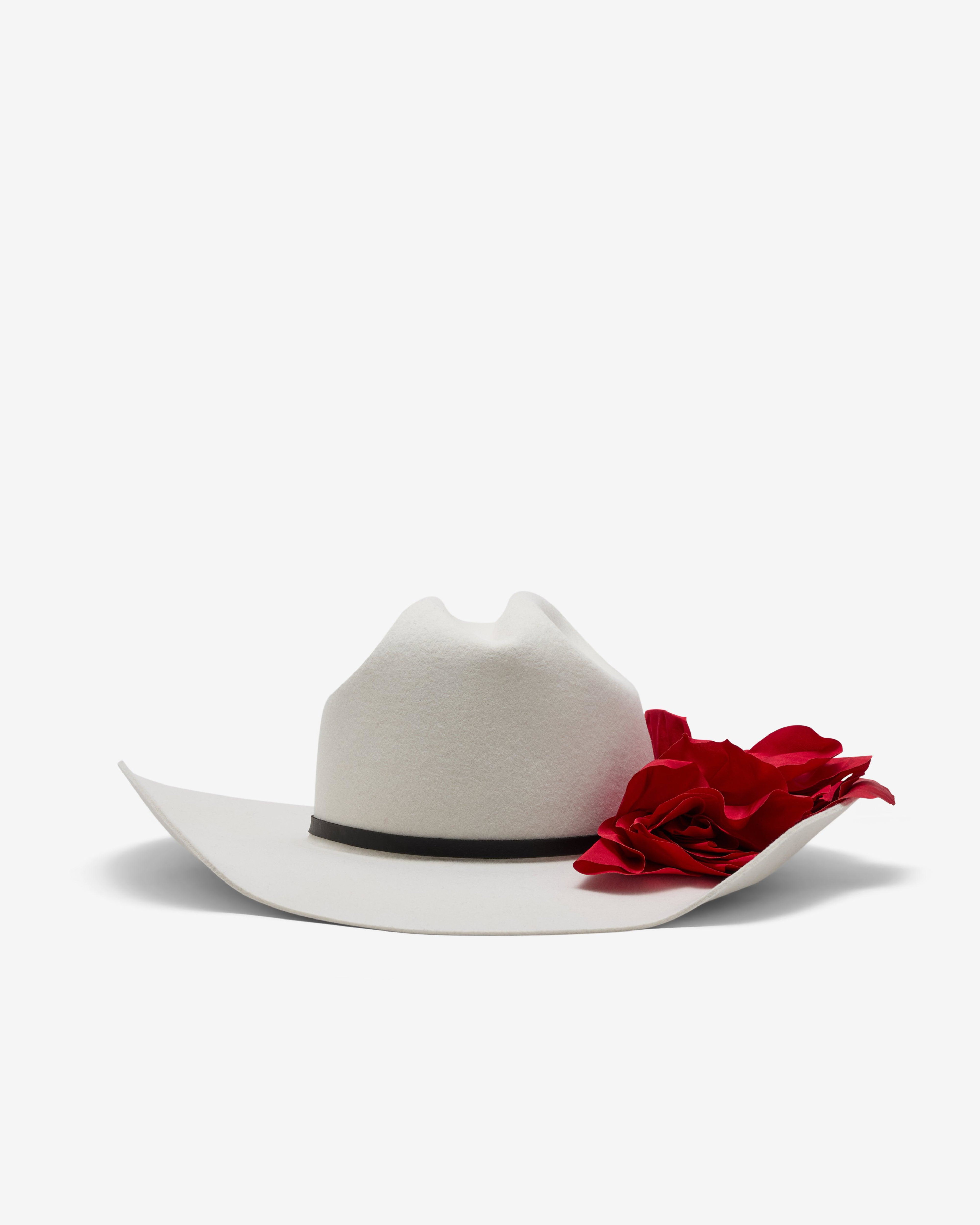 Willy Chavarria - Men's Flower Hat - (Off White) by WILLY CHAVARRIA