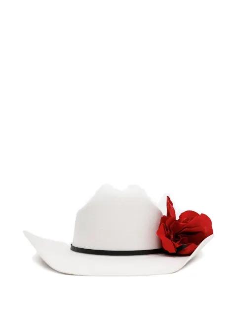 floral-appliqué hat by WILLY CHAVARRIA