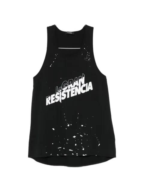 logo-print paint-splatter vest by WILLY CHAVARRIA