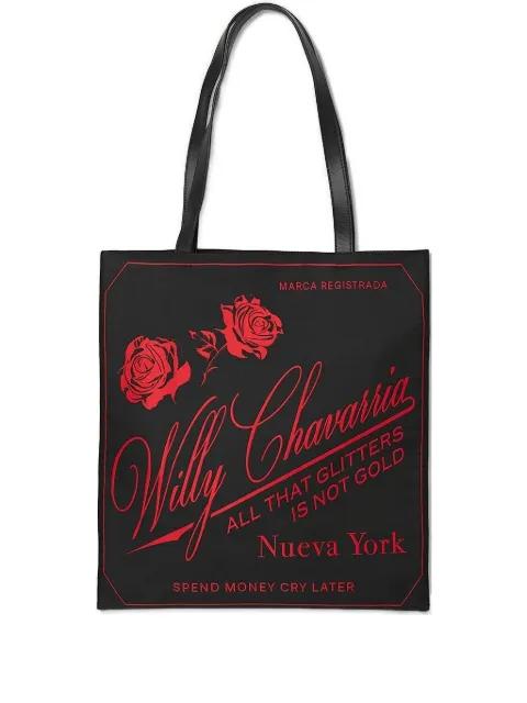rose-print tote bag by WILLY CHAVARRIA