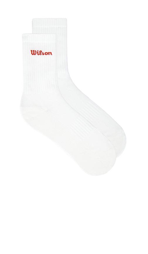 Wilson Crew Logo Sock 3 Pack in White by WILSON