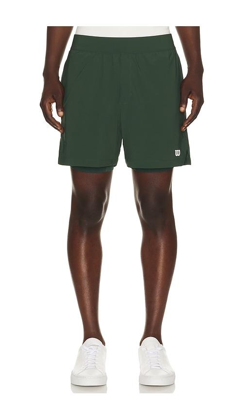 Wilson Set Point Short 5 Lined in Olive by WILSON