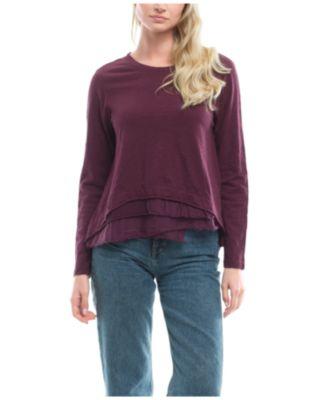 Boxy Mixed Fabric Hem Tee by WILT CLOTHING