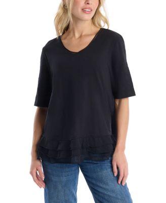 Elbow Sleeve Mixed Media Tee by WILT CLOTHING