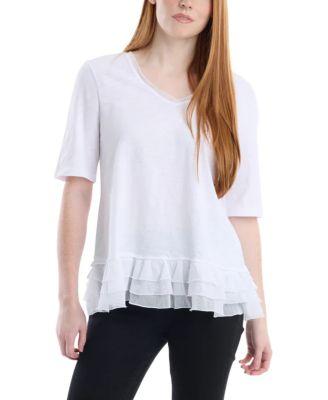 Elbow Sleeve Mixed Media Tee by WILT CLOTHING
