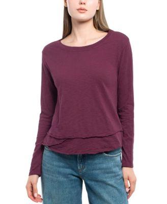 Long Sleeve Mock Layer Hem Tee by WILT CLOTHING