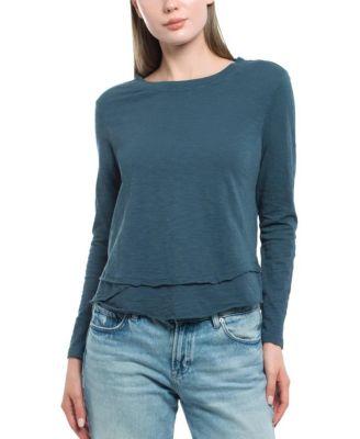 Long Sleeve Mock Layer Hem Tee by WILT CLOTHING