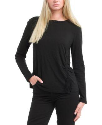 Long Sleeve Ruched Side Tee by WILT CLOTHING