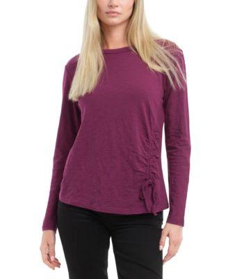 Long Sleeve Ruched Side Tee by WILT CLOTHING