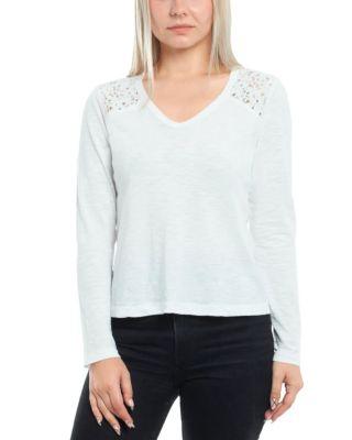 Mixed Media Lace Inset Tee by WILT CLOTHING