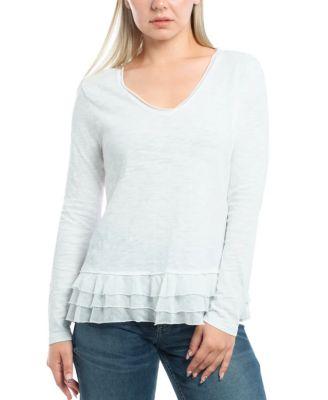 Mixed Media Ruffle Hem Tee by WILT CLOTHING