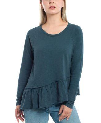 Raglan Asymmetric Peplum Hem Tee by WILT CLOTHING