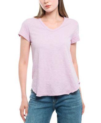 Short Sleeve Raw Hem Shirttail Tee by WILT CLOTHING