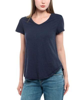Short Sleeve Raw Hem Shirttail Tee by WILT CLOTHING