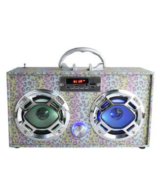 Bluetooth FM Radio with LED Speakers Boombox - Ages 6+ by WIRELESS EXPRESS