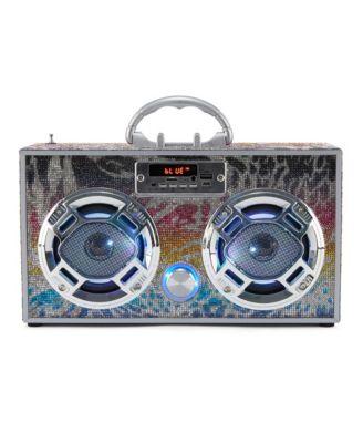 Bluetooth FM Radio with LED Speakers Boombox - Ages 6+ by WIRELESS EXPRESS