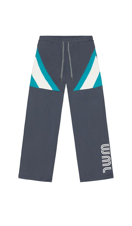 Wish Me Luck Athletic Leisure Pants in Black, Blue by WISH ME LUCK