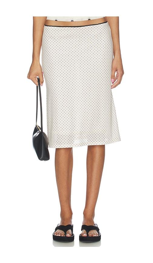 With Harper Lu Mesh Midi Skirt in Cream by WITH HARPER LU