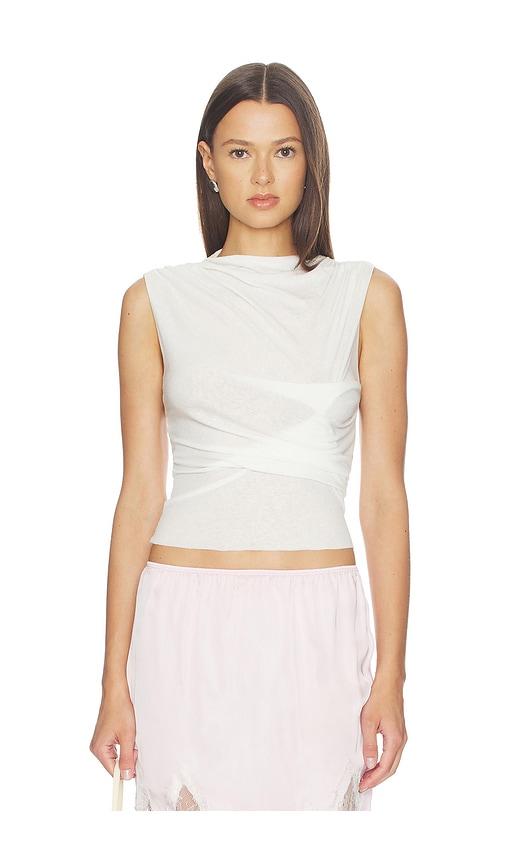 With Jean Adelaide Top in White by WITH JEAN