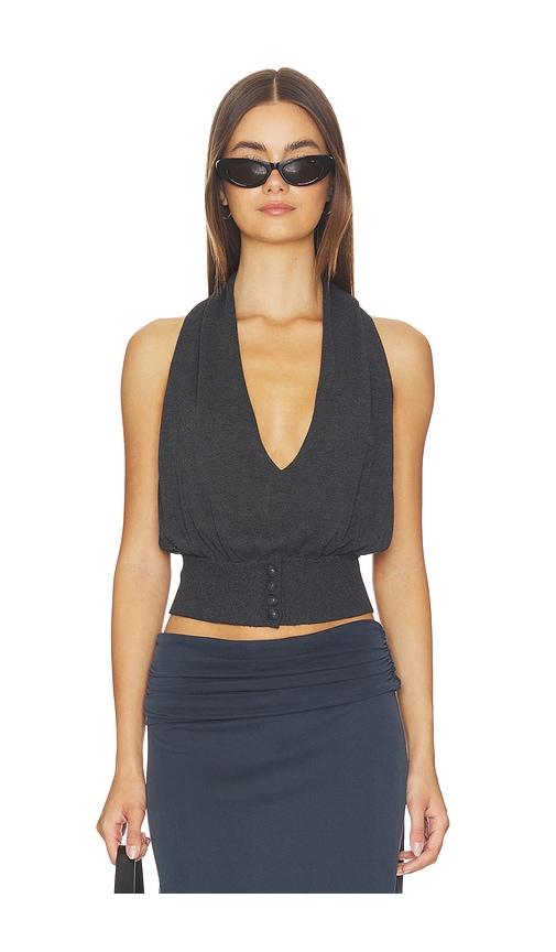 With Jean Amber Top in Charcoal by WITH JEAN