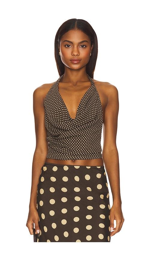 With Jean Casper Top in Brown by WITH JEAN