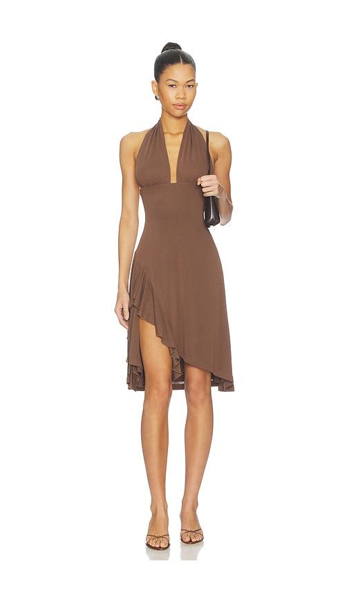 With Jean Kesha Dress in Brown by WITH JEAN