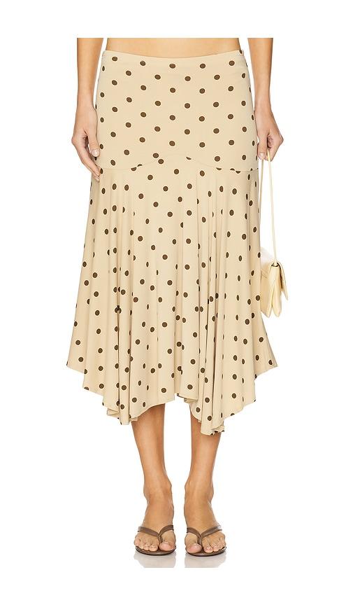 With Jean Maeve Midi Skirt in Tan by WITH JEAN