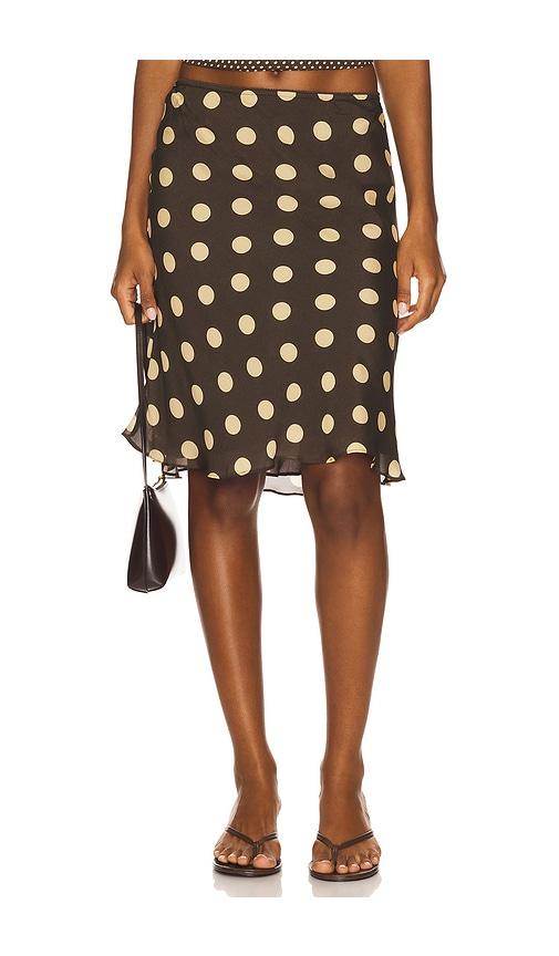 With Jean Penny Skirt in Brown by WITH JEAN