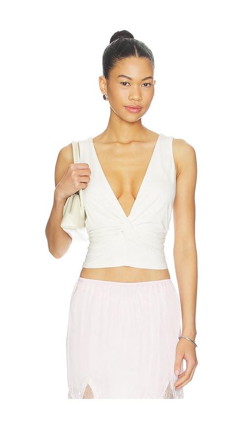 With Jean Piper Top in White by WITH JEAN