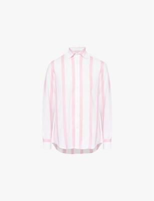 Boyfriend striped linen and cotton-blend shirt by WITH NOTHING UNDERNEATH