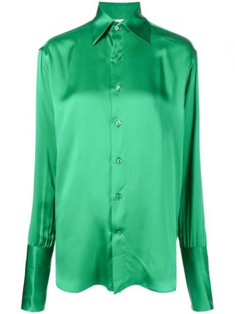 long-sleeve silk shirt by WOERA