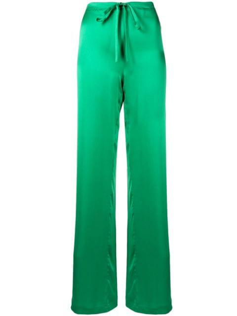 straight-leg silk trousers by WOERA