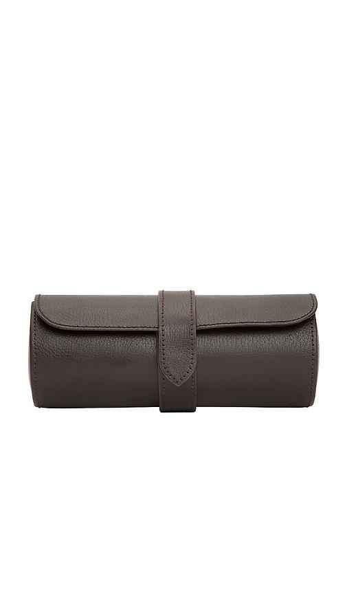 WOLF Blake Watch Roll with Capsule in Brown by WOLF