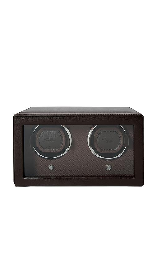 WOLF Cub Double Watch Winder with Cover in Brown by WOLF