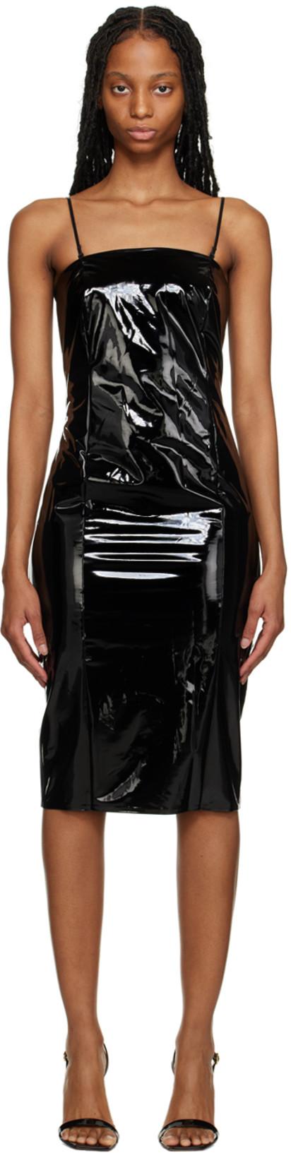 Black Paneled Midi Dress by WOLFORD