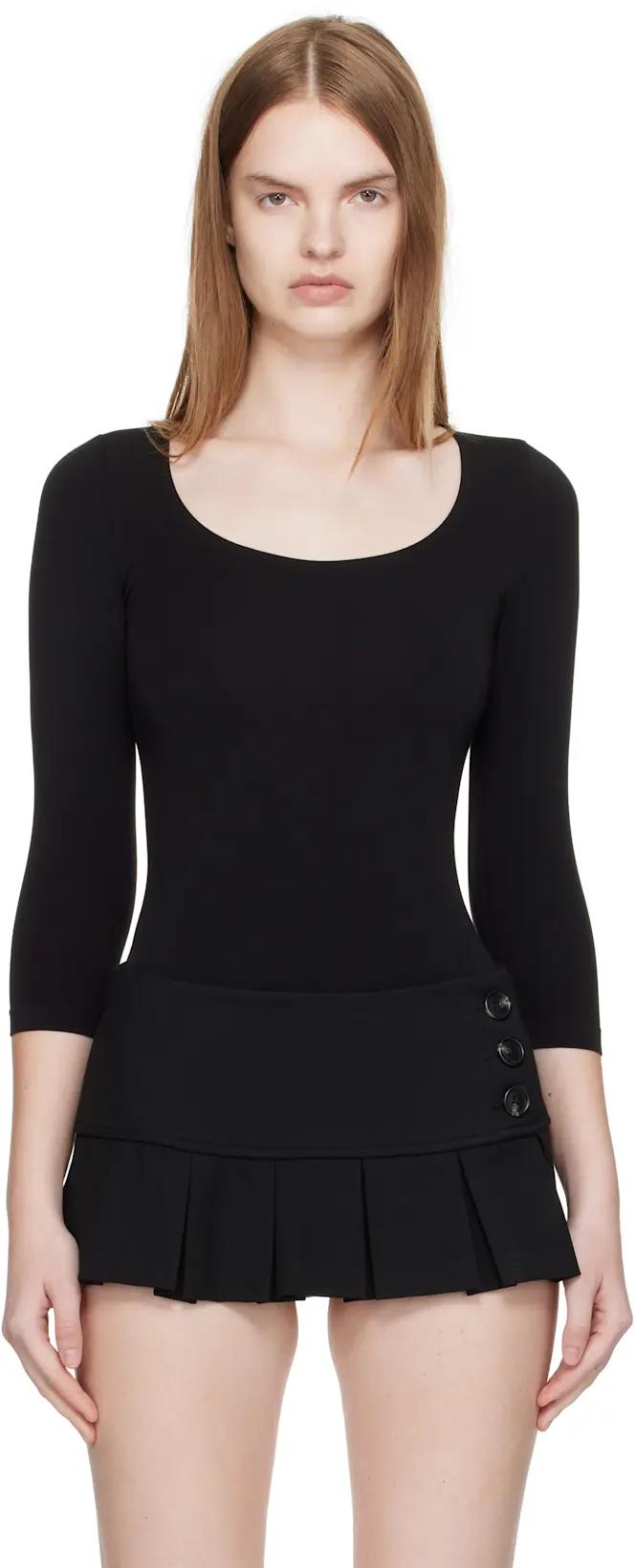 Black Tokio String Bodysuit by WOLFORD