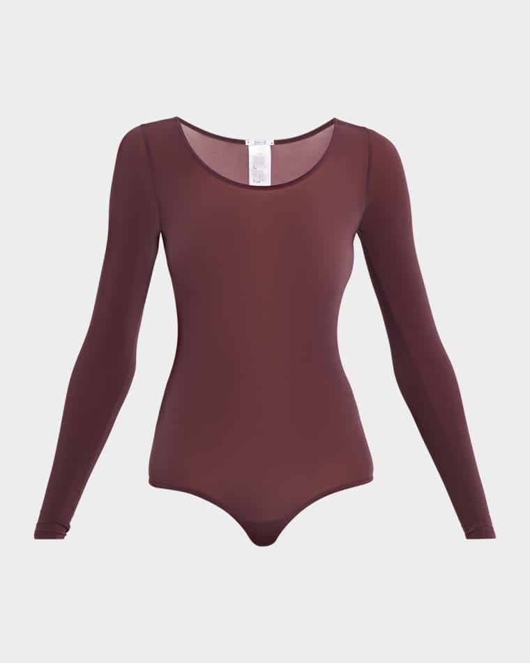 Buenos Aires Long-Sleeve Semi-Sheer Bodysuit by WOLFORD
