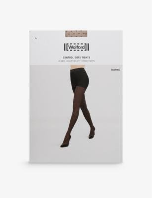 Control dot-pattern high-rise stretch-woven tights by WOLFORD