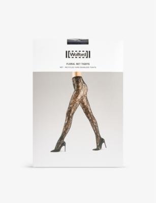 Floral Net stretch-woven tights by WOLFORD
