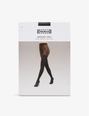 Garter-belt stretch-woven tights by WOLFORD